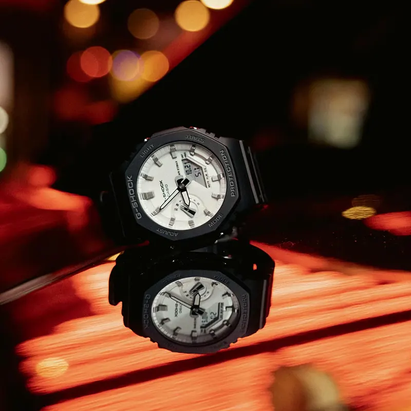 Casio G-Shock Carbon Core Guard White Dial Men's Watch- GA-2100WD-1A